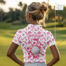 Load image into Gallery viewer, Pink Western Cowgirl Womens Golf Polo Shirts, Cute Cowgirl Golf Shirts, Funny Country Style Shirt NBT476