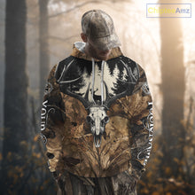 Load image into Gallery viewer, Personalized Deer Hunting Camo with Deer Skull 3D Printing Shirts Hunting Gift for Hunter NBT290