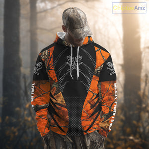 Personalized Deer Hunting Orange Camo 3D Printed Shirts, Hunting Gift Ideas for Hunter NBT237
