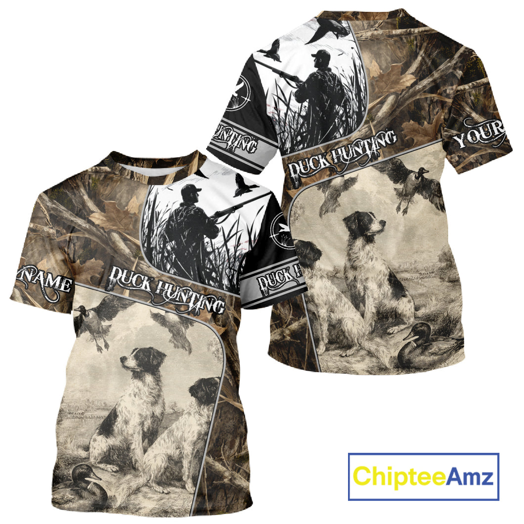 Duck Hunting Camouflage Mallard Duck Custom Name Shirts, Best Duck Hunting Season Gifts NBT149