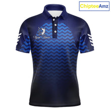 Load image into Gallery viewer, Personalized Golf Polo Shirt For Mens Custom Blue Camo Golf Attire For Men, Golf Gifts For Men NBT537