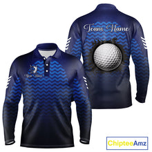 Load image into Gallery viewer, Personalized Golf Polo Shirt For Mens Custom Blue Camo Golf Attire For Men, Golf Gifts For Men NBT537