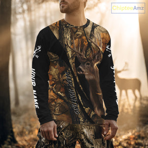 Whitetail Deer Hunting Shirt Custom Name Fall Camo, Season Deer Hunting Clothes For Men NBT252