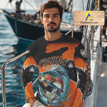 Load image into Gallery viewer, Rainbow Trout Fishing Custom Orange Long Sleeve Fishing Shirts, Trout Tournament Fishing Jerseys NBT343