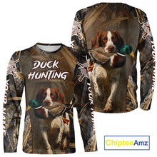 Load image into Gallery viewer, Brittany Dog Mallard Duck Hunting 3D Custom Name Shirts for Men, Hunting Gifts for Hunters NBT254
