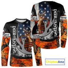 Load image into Gallery viewer, Whitetail Deer Hunting Shirt Custom Name Orange Camo, Deer Hunting Clothes For Men NBT268