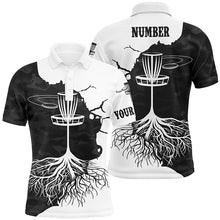 Load image into Gallery viewer, Black Camo Mens Disc Golf Polo Shirt Custom Black White Disc Golf Shirts For Men Disc Golf Gifts LDT1035
