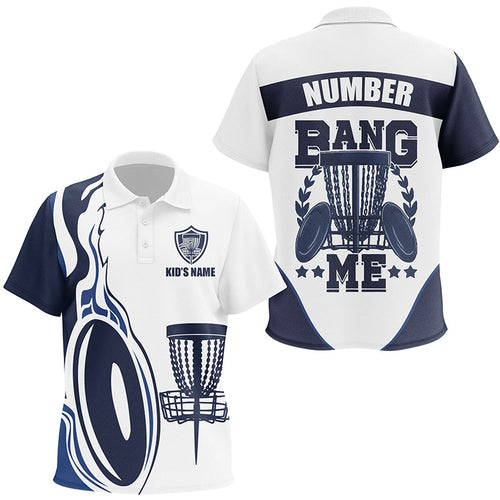 Bang Me Kids Disc Golf Shirts Navy & White Custom Unisex Polo Shirt For Kid Disc Golf Gifts LDT0507
