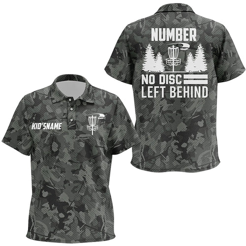 Retro Grey Camo Disc Golf Kids Polo Shirts Custom Camouflage Disc Golf Shirts For Kid Golf Gifts LDT0522