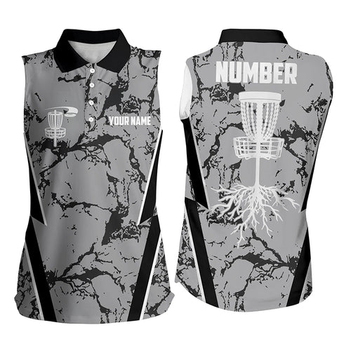Camo Pattern Womens Sleeveless Golf Shirts, Custom Golf Shirt Disc Golf Shirts For Women, Golf Gifts LDT0053