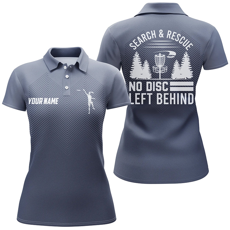 Search & Rescue Navy Blue Geometric Womens Disc Golf Polo Shirt Cool Disc Golf Tops For Women LDT1069