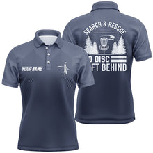 Load image into Gallery viewer, Search &amp; Rescue Navy Blue Geometric Mens Disc Golf Polo Shirts Cool Disc Golf Shirts For Men LDT1069