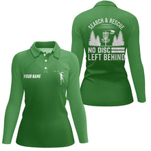 Load image into Gallery viewer, Search &amp; Rescue Green Geometric Womens Disc Golf Polo Shirt Custom Disc Golf Shirts For Women LDT1070