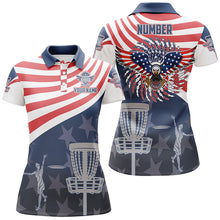 Load image into Gallery viewer, American Flag Disc Golf Polo Shirts Patriotic Us Eagle Custom Disc Golf Shirts For Women LDT0280