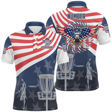Load image into Gallery viewer, American Flag Mens Disc Golf Polo Shirts Patriotic Us Eagle Custom Disc Golf Shirts For Men LDT0280