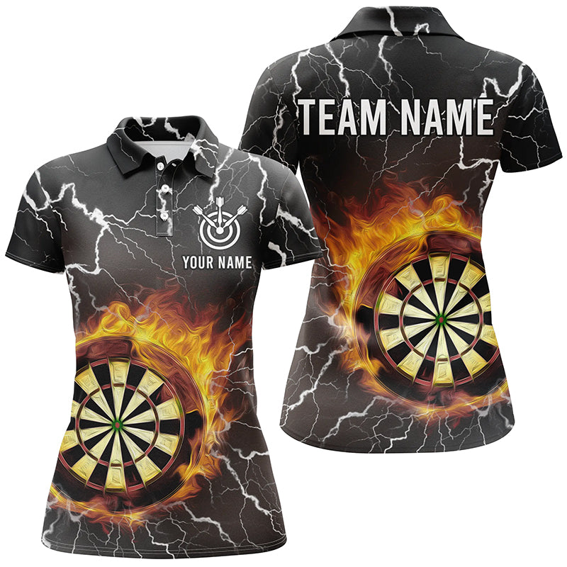 Customized Flame Darts Polo Shirt Thunder Lightning Dart Shirt For Women Dart Jerseys LDT0633