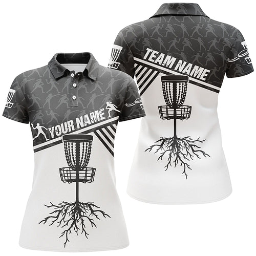 Customized Disc Golf Cross Black White Womens Polo Shirt Disc Golf Shirt For Women Golf Gifts LDT0722
