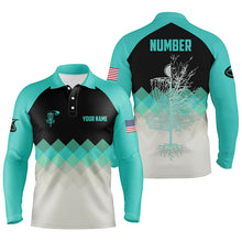 Load image into Gallery viewer, Turquoise Argyle Mens Disc Golf Polo Shirt Personalized Disc Golf Shirts For Men Golfing Gifts LDT1015