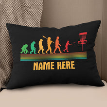 Load image into Gallery viewer, Multicolor Disc Golf Evolution Custom Throw Pillow Personalized Disc Golf Gifts LDT1229