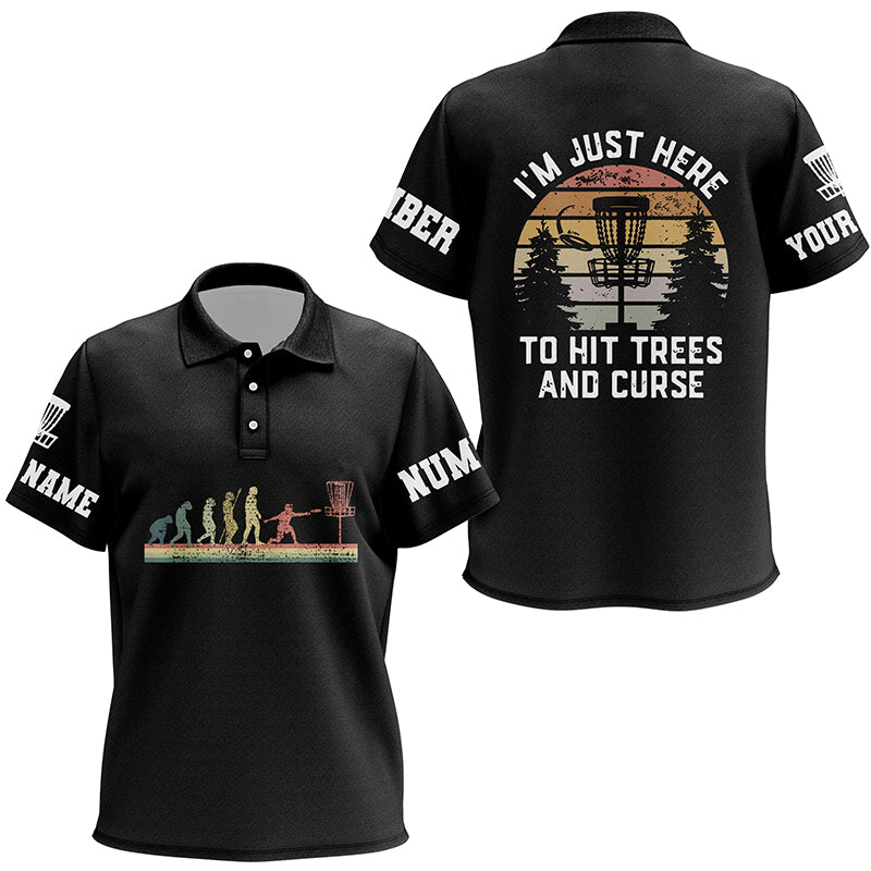 Vintage Kids Disc Golf Evolution All Over Print Polo Shirts Custom Disc Golf Shirts For Kid LDT0519