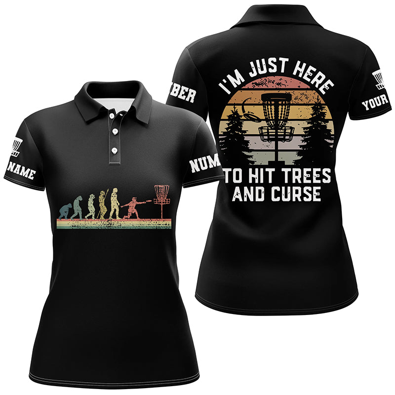 Vintage Disc Golf Evolution All Over Print Polo Shirts Custom Disc Golf Shirts For Women LDT0519