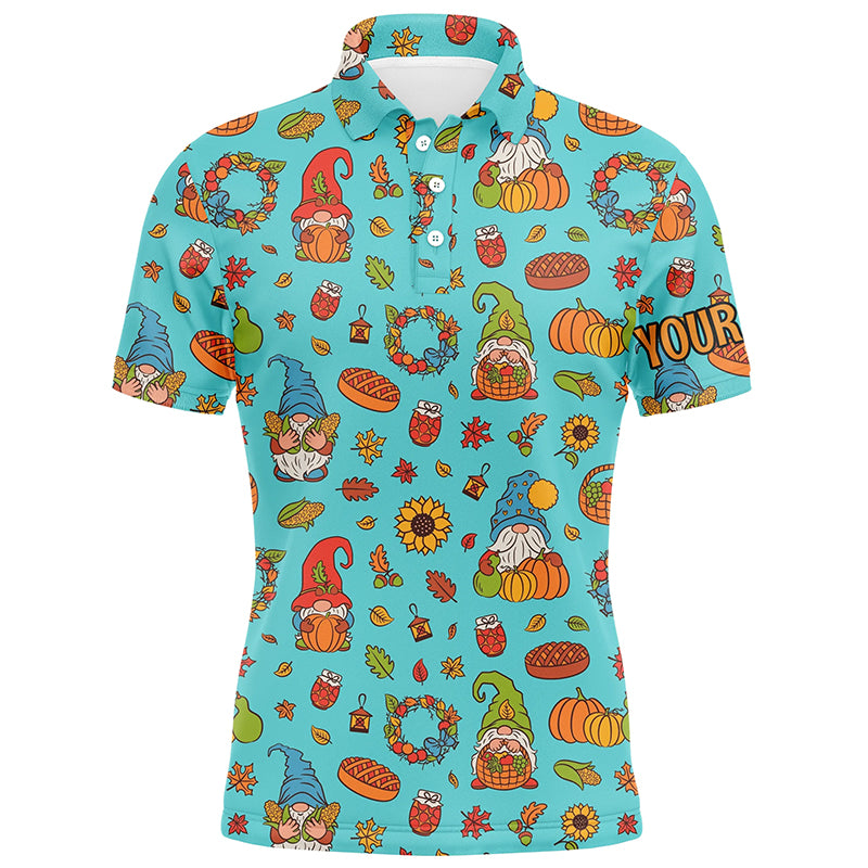 Autumn Gnomes Thanksgiving Golf Mens Polo Shirt Custom Funny Golf Shirts For Men Golfing Gifts LDT0843