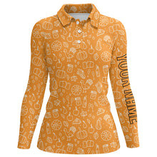 Load image into Gallery viewer, Thanksgiving Seamless Golf Polo Shirt Orange Customized Golf Tops For Women Cool Golf Gifts LDT0844