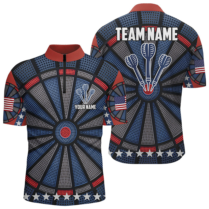 Personalized Dart Board All Over Print Darts Quarter Zip Shirt Custom Dart Jerseys For Men LDT1046