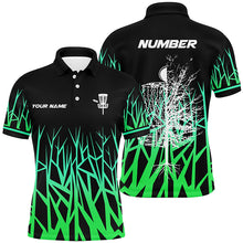 Load image into Gallery viewer, Personalized Disc Golf Basket Tree Green Gradient Mens Polo Shirt Disc Golf Shirts For Men Golf gifts LDT1059