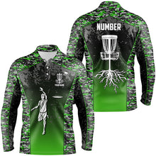 Load image into Gallery viewer, Green Camo Mens Disc Golf Polo Shirt Custom Camouflage Golf Shirts For Men Disc Golf Gifts LDT0562