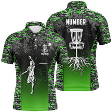 Load image into Gallery viewer, Green Camo Mens Disc Golf Polo Shirt Custom Camouflage Golf Shirts For Men Disc Golf Gifts LDT0562