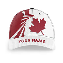 Load image into Gallery viewer, Canada Flag Golfer Hats Golf Pattern Red White Golf Cap For Golfer Patriotic Golfing Gifts LDT1278