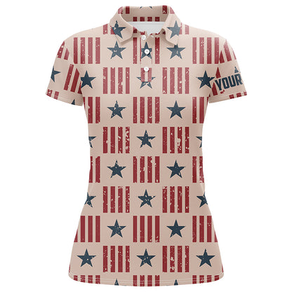 Usa Patriot Seamless Womens Golf Polo Shirt Retro American Golf Shirts For Women Golfing Gift LDT0599