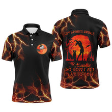 Load image into Gallery viewer, Lightning Mens Golf Polo Shirt, Halloween Golf Gifts Idea For Male Golfers, Scary Witch Shirt LDT0080