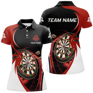 Personalized Red Black Darts Polo Shirt Custom Cool Darts Shirt For Women Team Jersey LDT0632