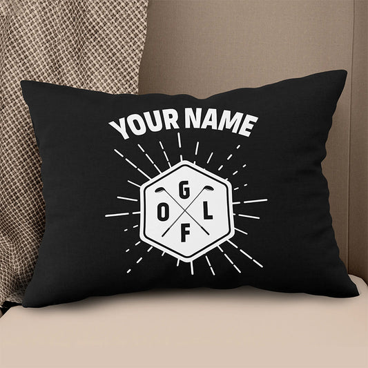 Golf Club Labels Black White Custom Throw Pillow Personalized Golf Gifts LDT1135