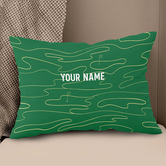 Green Golf Course Custom Throw Pillow Personalized Golf Gifts For Golfer LDT1148