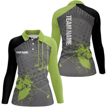 Load image into Gallery viewer, Personalized Funny Diversified Green Grey Womens Golf Polo Shirt Custom Golf Shirts For Women LDT0700