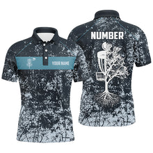 Load image into Gallery viewer, Customized Navy Camo Grunge Retro Disc Golf Polo Shirt Mens Disc Golf Tops Cool Golf Gifts For Men LDT0933