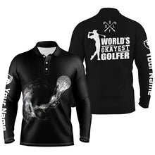 Load image into Gallery viewer, Black And White Mens Golf Polo Shirts, Personalized Golf Shirts For Men, Cool Golf Gifts LDT0144