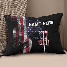 Load image into Gallery viewer, Smoky American Flag Patriotic Disc Golf Pillow Customized Disc Golf Gift LDT1180