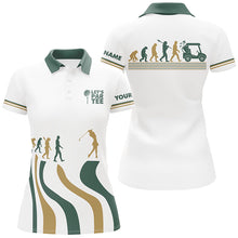 Load image into Gallery viewer, Evolution Of The Golf White Polo Shirt Lets Par Tee Custom Golf Shirts For Women Golf Gifts LDT0425