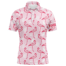 Load image into Gallery viewer, Pink Tropical Flamingo Mens Golf Polo Shirts Cusomized Funny Golf Tops For Men Male Golf Gifts LDT0981