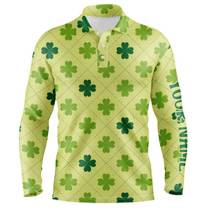 Mens Golf Polo Shirt Vintage Green Clover St Patrick Day Golf Shirts For Men Male Golfer Gifts LDT0986