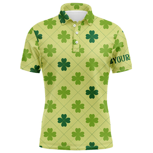 Mens Golf Polo Shirt Vintage Green Clover St Patrick Day Golf Shirts For Men Male Golfer Gifts LDT0986