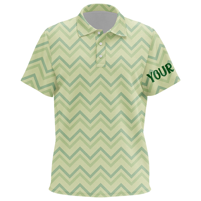 Light Green Zigzag Kids Golf Polo Shirt Vintage St Patrick Day Golf Shirt Customized Kids Golf Tops LDT0987