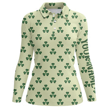 Load image into Gallery viewer, Womens Golf Polo Shirt Vintage Green Clover St Patrick Day Golf Shirts For Women Golf Gifts LDT0988