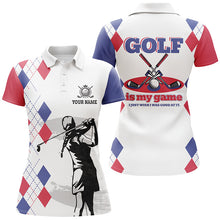 Load image into Gallery viewer, Argyle Pattern Womens Golf Polo Shirt, Personalized Basic Golf Shirts For Women, Golfer Gifts LDT0213