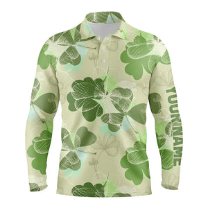 Vintage 3D Clover Leaf Patrick Day Mens Golf Shirts Custom Golf Polo Shirts For Men Golfing Gifts LDT1264