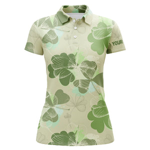 Vintage 3D Clover Leaf Patrick Day Golf Shirt Custom Golf Polo Shirts For Women Golfing Gifts LDT1264